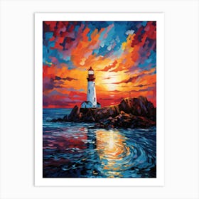 Sunset Lighthouse 18 Art Print