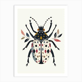 Colourful Insect Illustration Beetle 22 Art Print