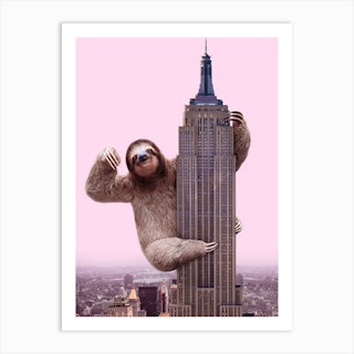 King Sloth Art Print