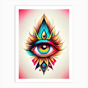 Enlightenment, Symbol, Third Eye Tattoo 2 Art Print