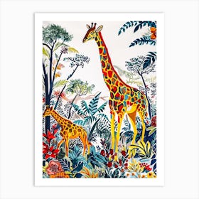 Cute Patterns Of Giraffes In The Wild 1 Art Print