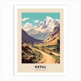 Annapurna Circuit Nepal 2 Vintage Hiking Travel Poster Art Print