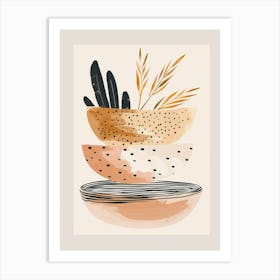 Bowls And Plants Art Print