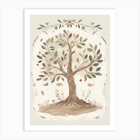 Tree of Life. Whimsical Vintage Illustration, Kids Room Art Print