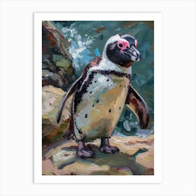 African Penguin Stewart Island Ulva Island Oil Painting 4 Art Print