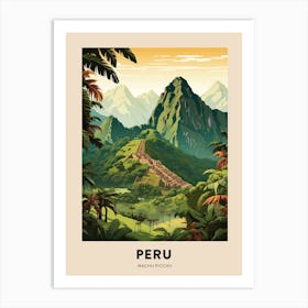 Machu Picchu Peru 1 Vintage Hiking Travel Poster Art Print