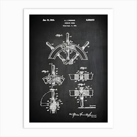 Steering Wheel Sailing Boat Wheel Patent Print Patent Boat Art Sailing Wheel Decor Boat Print Sail Boat Art Patent Print Vb0131 Art Print