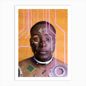 Afro-futurist Man Sci-fi Cyborg Art Print