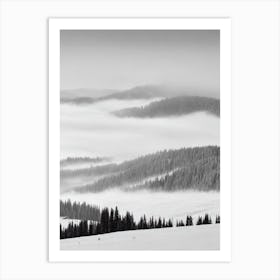 Panorama, Canada Black And White Skiing Poster Art Print