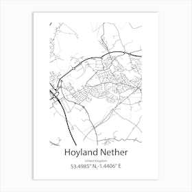 Hoyland,Norway Minimalist Map Art Print