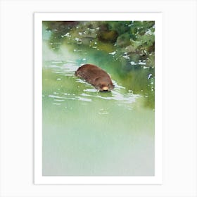 River Otter Storybook Watercolour Art Print
