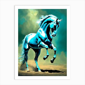 Blue Horse 1 Art Print