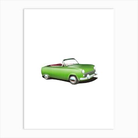 Vintage Green Convertible Car Art Print