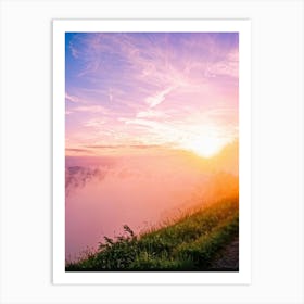 A Watercolor Creation Rich With Springs Flush Of Colors Backlit By The Glow Of The Summer Sunset (6) Art Print