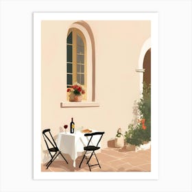 Table And Chairs On A Patio Art Print