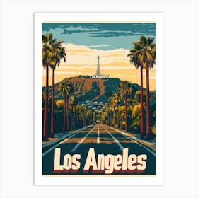 Aihrgdesign A Vintage Travel Poster Of Los Angeles Featuring Art Print