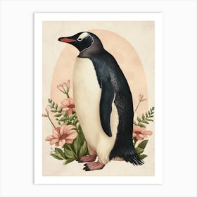 Adlie Penguin Laurie Island Vintage Botanical Painting 1 Art Print