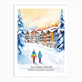 Sun Peaks Resort   British Columbia Canada, Ski Resort Poster Illustration 1 Art Print