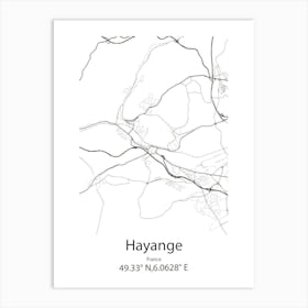 Hayange,France Minimalist Map Art Print