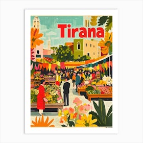 Aihrgdesign A 1970s Inspired Travel Poster For Tirana 4 Art Print