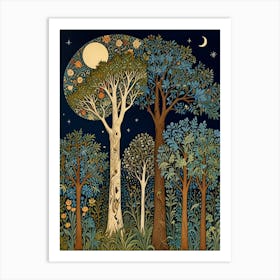 William Morris Forest At Night 1 Art Print