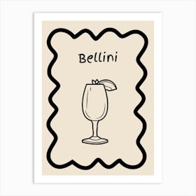 Bellini Doodle Poster B&W Art Print