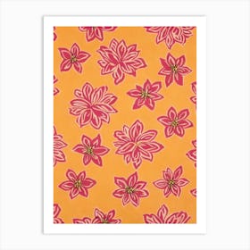 Gardenia Floral Print Retro Pattern 2 Flower Art Print