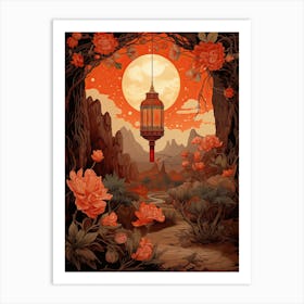 Chinese Lantern Flower Victorian Style 0 Art Print