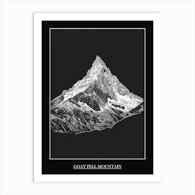 Goat Fell Mountain Line Drawing 3 Poster Art Print