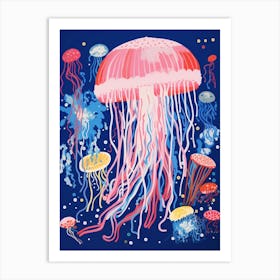 Jelly Fish Pop Art Retro Inspired 3 Art Print