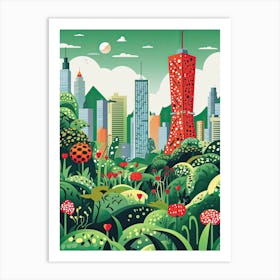 Hong Kong, Illustration In The Style Of Pop Art 2 Art Print
