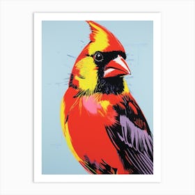 Andy Warhol Style Bird Northern Cardinal 1 Art Print