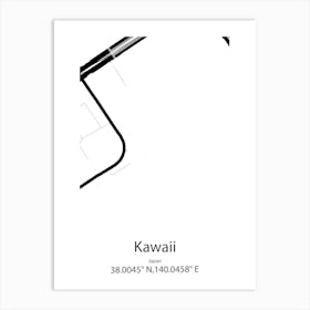 Kawaii,Japan Minimalist Map Art Print