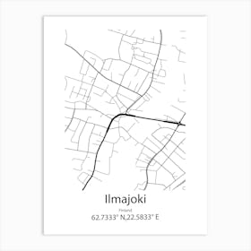 Ilmajoki,Finland Minimalist Map Art Print