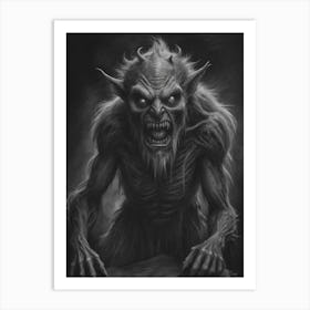 Mystic creepy Troll Sketch Art Print