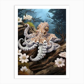 Mimic Octopus Illustration 15 Art Print