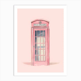 Pink Telephone Booth Art Print