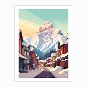 Vintage Winter Travel Illustration Banff Canada 1 Art Print