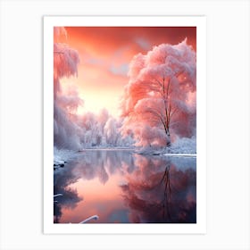 Sunrise In The Snow Art Print