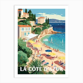 Cote D Azur France Travel Poster 3 Art Print