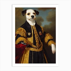 Russell Terrier 2 Renaissance Portrait Oil Painting Art Print