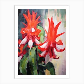 Cactus Painting Christmas Cactus 2 Art Print