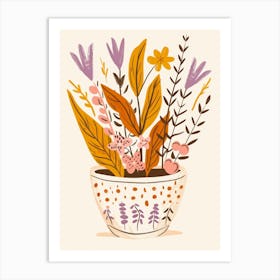 Flower Arrangement In A Pot Art Print