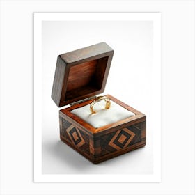 Wedding Ring In Wooden Box Art Print