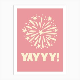 Celebration Print Uplifting Wall Art Pink Home Decor Fireworks Art Print