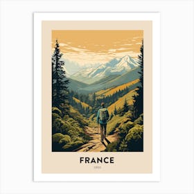 Gr20 France 2 Vintage Hiking Travel Poster Art Print