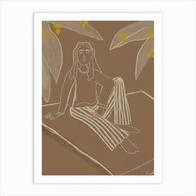 Forrest Picnic In Beige Art Print