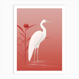 Minimalist Egret 1 Illustration Art Print