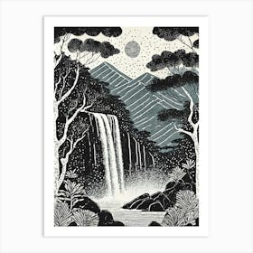 Waterfall In The Forest Art Print