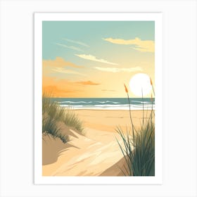 Baltic Sea And North Sea, Minimalist Ocean and Beach Retro Landscape Travel Poster Set #4 Art Print